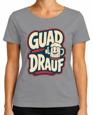 Productafbeelding van Guad Drauf bierkan, Wiesn  , traditioneel kledingstuk, dames T-shirt, grijs, maat L