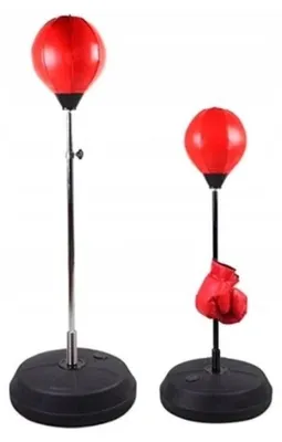 Zdjęcie produktu dla Bokserski zestaw do ćwiczeń pionowy gruszka 122-147cm + rękawice do boksu
