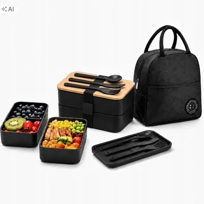 Zdjęcie produktu dla Termos Obiadowy Lunchbox Termiczny Na Jedzenie Sztućce Torba Zestaw