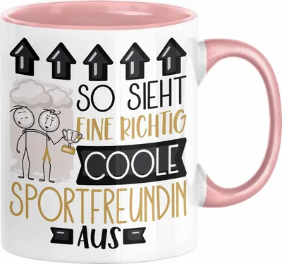 Produktbild von Sportfreundin Geschenk Tasse Lustig Geschenkidee für Sportfreundin Geburtstag So Sieht Eine Richtig Coole Sportfreundin Aus Frauen Spruch (Rosa)