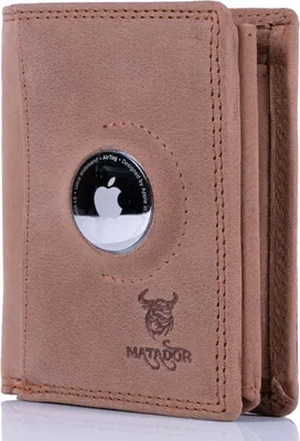 Produktbild von Slim Leder Geldbörse mit AirTag Fach RFID Schutz Münzfach Kartenetui kompaktes Herren Wallet mit Geschenkbox hochwertig und langlebig