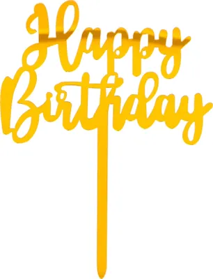 Produktbild von Tortendeko Happy Birthday gold