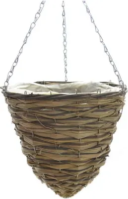 Produktbild von DIXIE STORE Blumentopf Hängend Ratan Blumenampel Hängetopf - 30 x 30 x 33 cm