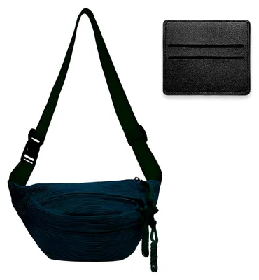 Produktbild von Bauchtasche Cord, Gürteltasche, Crossbody Bag mit Kartenetui für Damen und Herren, Hüfttasche, Brusttasche Herren Cord für Reisen, Outdoor und Alltag