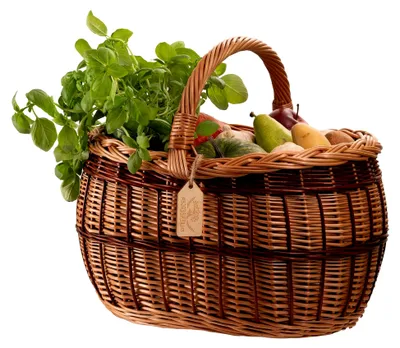 Produktbild von Weidenkorb 37x29x23cm "Rustica" Einkaufskorb aus Weide, handgefertigt, Pilzkorb, Marktkorb, Flechtkorb mit Henkel