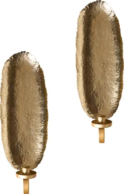 Produktbild von BELIANI Wand Kerzenhalter 2er Set Gold aus Eisen Elegant Glamour Modern Dekoration Wanddekoration Kerzenständer