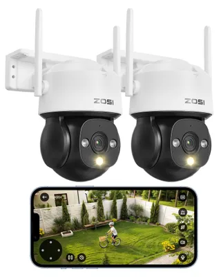 Produktbild von ZOSI 2er 2MP WLAN PTZ Überwachungskamera Außen C290 mit 360° Schwenken und Neigen, IP66 wetterfest