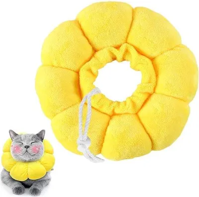 Image de Collier postopératoire pour chats - Collier de rééducation souple et réglable pour la cicatrisation des plaies - Chirurgie canine - Motif floral - Collier de rééducation pour chats