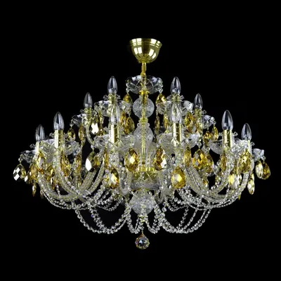 Produktbild von Casa Padrino Luxus Kristall Deckenleuchte Gold Ø 90 x H. 63 cm - Prunkvolle Messing Deckenleuchte mit böhmischem Kristallglas - Barock Möbel - Edel & Prunkvoll