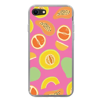 Produktbild von MuchoWow® Handyhülle Schutzhülle Hülle für iPhone 8 Obst - Muster - Rosa Silikon Softcase Handy Hülle - Schutzhaube