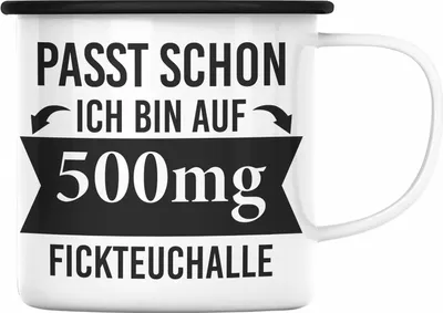 Produktbild von Trendation - Lustiger Spruch Emaille Tasse Büro Kollege Kollegin Geschenk KaffeEmaille Tasse Sprüche Geschenkidee Arbeitskollege (Schwarz)