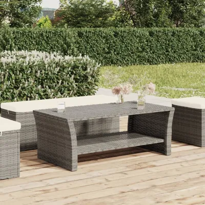 Obrázok produktu pre Maison Exclusive – konferenčný stolík, sivý, 100 x 50 x 40 cm, poly ratan
