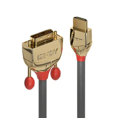 Zdjęcie produktu dla Lindy 36196, HDMI Typu A (Standard), DVI-D, Męska, Męska, Złoto, 1920 x 1200 px