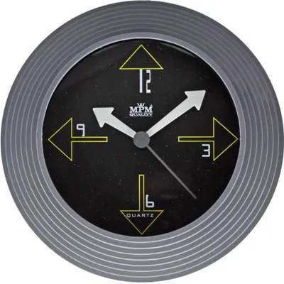 Obrázek produktu pro MPM-Quality Fidolino – Nástěnné kulaté hodiny plastové, quartz strojek, šedé, průměr 25 cm, arabské číslice