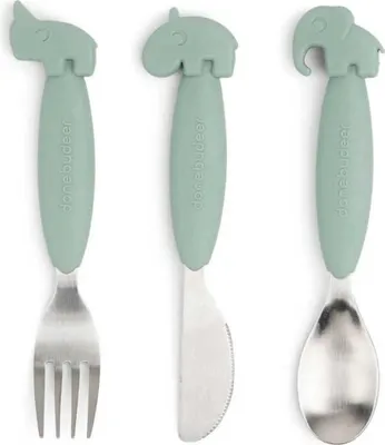 Produktbild von Done by Deer Kinderbesteck Set Easy-Grip Green