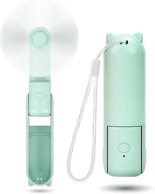 Image de Ventilateur USB portable, batterie silencieuse, 3 vitesses [9 à 15 heures], idéal pour les voyages, batterie rechargeable, vert