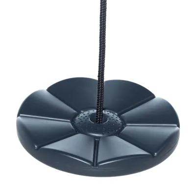 Obrázek produktu pro Houpačka TRIBECCO – kulaté sedátko pro děti, průměr 280 mm, z odolného plastu – od 3 let – nosnost do 50 kg (antracitová)