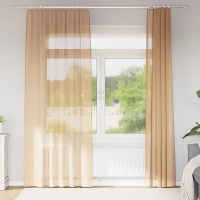 Image de CLORIS Voile Rideaux avec passants 2 pcs. couleur sable 140x225 cm 4102308