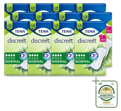 Productafbeelding van 12 x TENA Discreet inleggers, normaal, voor lichte tot matige urineverlies - voordeelverpakking - 12 stuks