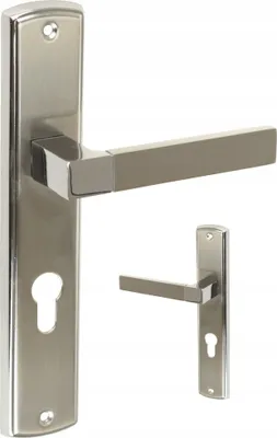 Produktbild von Türgriff Türbeschlag Haustürgriff FEINZ Bravo - 90 mm - Nickel Chrom - Modernes Design - Hochwertige Verarbeitung