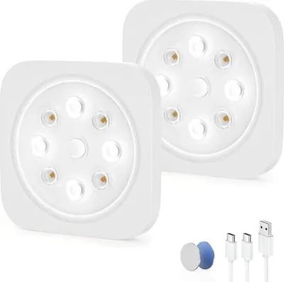 Produktbild von Schrankbeleuchtung Led Lampe - 1200mAh 6500K Unterbauleuchte Küche Licht Aufladbar mit Bewegungsmelder Kleine Magnetische Schranklicht Treppenlicht