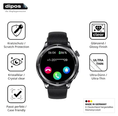 Immagine prodotto di 6x Pellicola Protettiva per ZKCREATION 1.43 Zoll Smartwatch Protezione Schermo Claro Display dipos