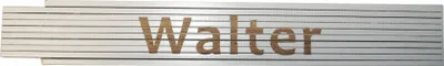 Produktbild von Walter Zollstock aus Buchenholz, 2 m, weiß, Genauigkeitsklasse 3, mit innenliegenden Gelenken