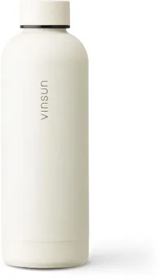 Productafbeelding van 500ml RVS Thermosfles in Crème Wit met Lekvrije Sluiting