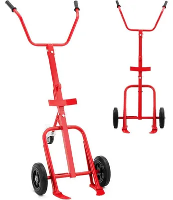 Immagine prodotto di Carrello per fusti – Carrello per contenitori – Carrello trasportafusti – Carrello di trasporto – Carrello per fusti – 208 litri – Capacità di carico: 200 kg