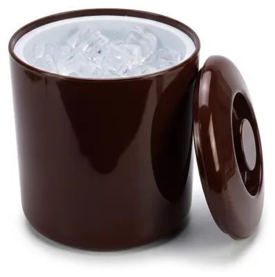 Eiswürfeleimer, braun, Kunststoff, 3,5 l, mit Abtropfgitter