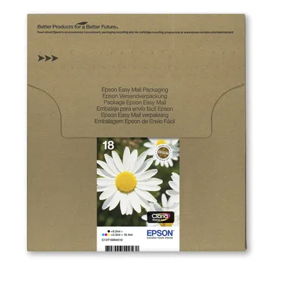 Produktbild von Epson T1806 Easy Mail Packaging - 4er-Pack - 15.1 ml - Schwarz, Gelb, Cyan, Magenta - original - Box - Tintenpatrone - für Expression Home XP-212, 215, 225, 312, 315, 322, 325, 412, 415, 422, 425