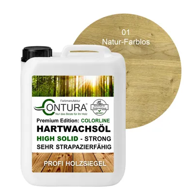 Produktbild von Contura 1 Liter FARBIGES Hartwachsöl Colorline Premium Hartwachs - 01 Natur - Farblos