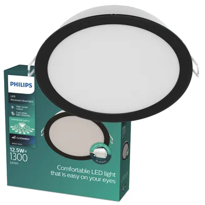 Zdjęcie produktu dla Philips Podtynkowa oprawa oświetleniowa Meson 140 mm, LED, 4000 K, 220-240 V, Czarny