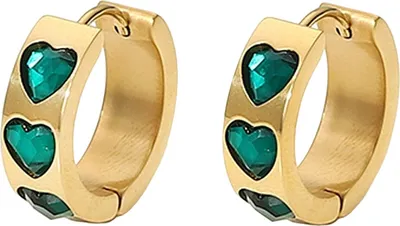 Zdjęcie produktu dla Kolczyki Kenzie - Eleganckie Złote i Zielone Kolczyki dla Każdej Kobiety KP21658