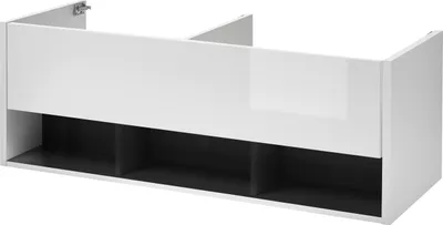 Produktbild von LIVOJO M20 Badezimmer Doppelwaschtisch ohne Waschbecken 120 x 42 x 46 cm Weiß Hochglanz & Anthrazit