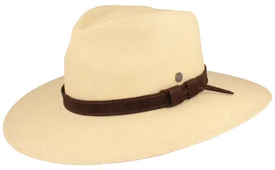 Breiter Panamahut Leder-Garnitur & UV-Schutz 50 von Hut-Breiter in beige
