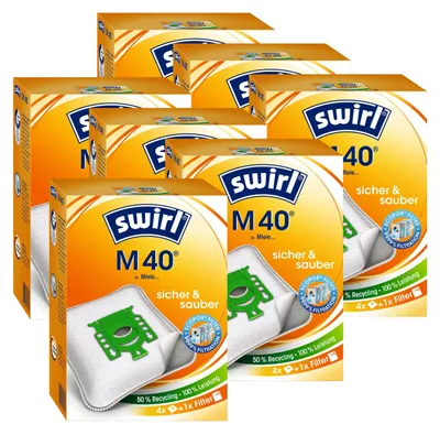 A collection of Swirl M 40 vacuum cleaner bags.