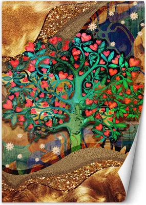 Produktbild von Vlies fototapete Der Lebensbaum Gustav Klimt 150x210 cm Feeby Grün inkl. Kleber einfache Montage