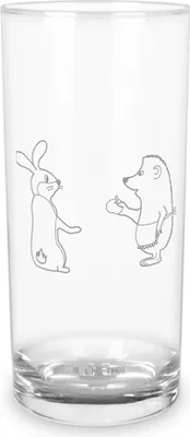 Produktbild von Mr. & Mrs. Panda Glas Hase Igel 400 ml - Transparent - Geschenk, Trösten, Wasserglas, Cocktailglas, Trinkglas, Herzschmerz, Longdrinkglas, Tumbler, Lustige Sprüche, und