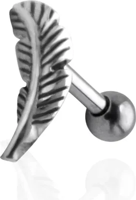 Produktbild von Helix Ohrpiercing Ohrstecker 925 Sterling Silber mit Feder Verschlusskugel - 4 mm Ohr - Links