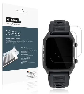 Produktbild von 2x Schutzfolie für Watchmark Kardiowatch FOCUS - Anti-Shock 9H Folie dipos Glass Kunststoffglas