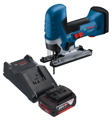 Image de Bosch GST 18V-125 S Professional Scie sauteuse sans fil 18 V 125 mm Brushless + 1x batterie 5,0 Ah + chargeur