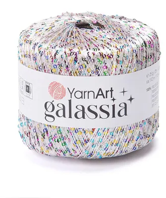Produktbild von YarnArt Galassia Paillettengarn 5825 Weiß Disco 25g
