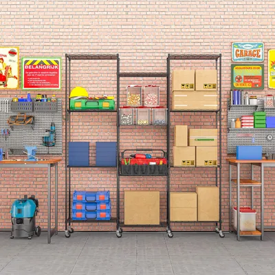 Imagen del producto de Estantería de 6 niveles, con altura ajustable, de 29x54x175 cm, con ruedas, para baño