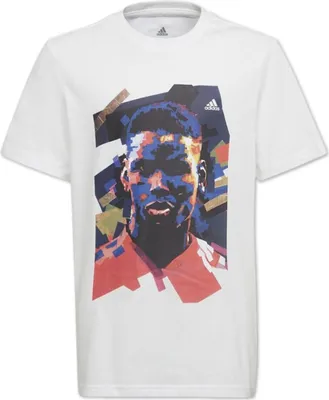Produktbild von Adidas Pogba Kinder-T-Shirt Baumwolle Tee weiß 110
