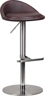 Produktbild von Barhocker WL1.602 Braun Edelstahl höhenverstellbare Sitzhöhe 54-79 cm, Design Barstuhl mit Rückenlehne, Bistrohocker Barsitz Gepolstert, Thekenhocker 360° Drehbar, Tresenstuhl Modern