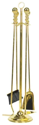 Produktbild von 4tlg Messing Kaminbesteck Ofenbesteck Kamingarnitur