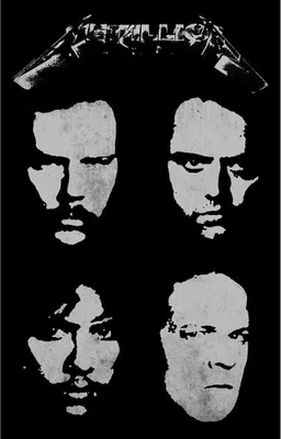 Image de Metallica - Poster "Black Album", Stoff RO4059 (106 cm x 70 cm) (Schwarz/Weiß)