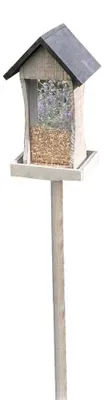 Produktbild von Vogelhaus mit Futtervorrat auf einem Standardfuß von 117 cm