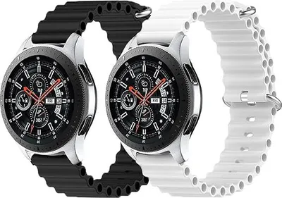 Immagine prodotto di 2 cinturini in silicone bianco e nero per Samsung Galaxy Watch 3 da 45 mm e 22 mm